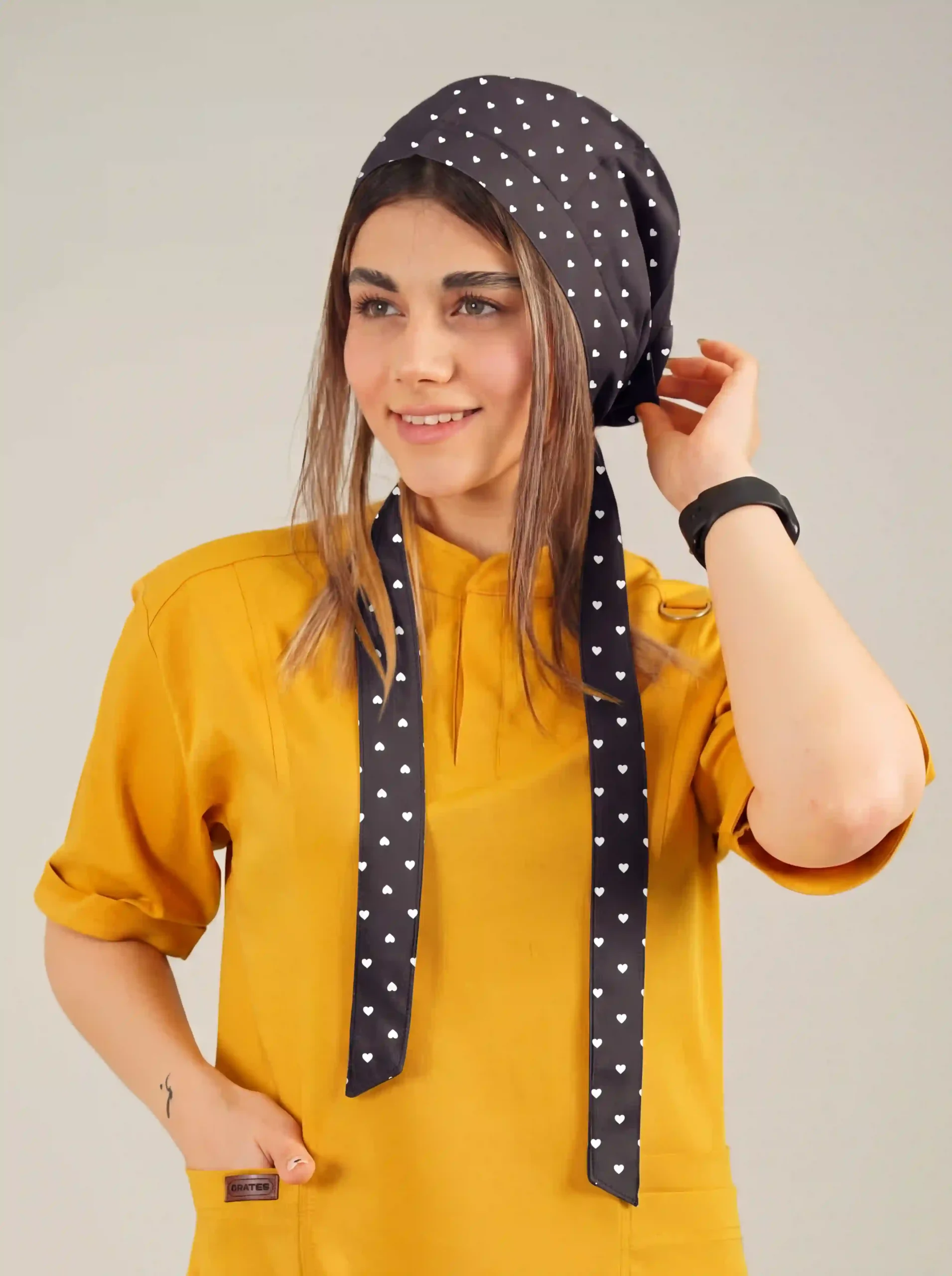 1000336929 کلاه کراواتی کد A02(مشکی طرح قلب ریز) - Image 1