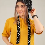 کلاه جراحی کراواتی مشکی طرح بابونه ریز کد A05