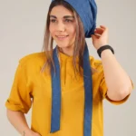 کلاه جراحی کراواتی آبی درباری پرشیا طرح ساده