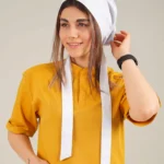 کلاه جراحی کراواتی سفید طرح ساده