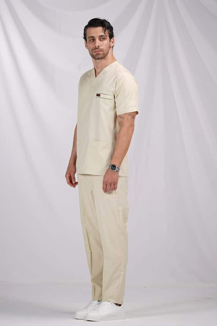 ست اسکراب یقه هفت کرمی - Image 5