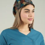 کلاه جراحی مشکی طرح پر مدل ساده