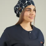 کلاه جراحی سرمه ای طرح حباب مدل ساده