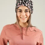 کلاه جراحی مشکی طرح شکوفه مدل ساده