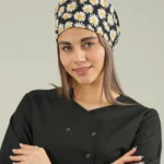 کلاه جراحی مشکی طرح بابونه مدل ساده