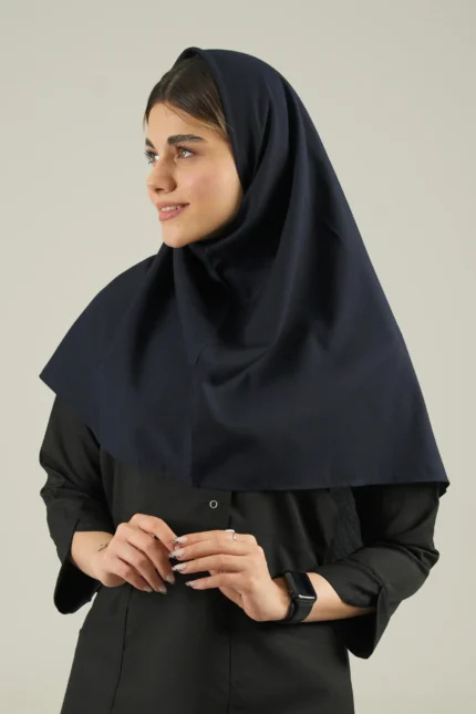 مقنعه نخی سرمه ای