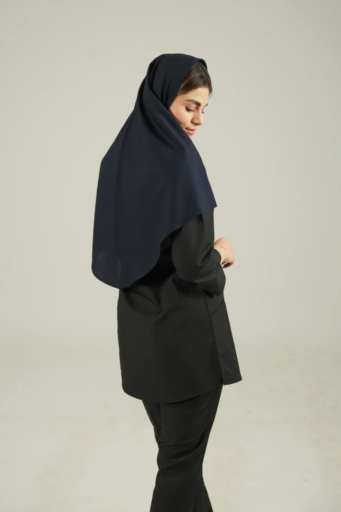 مقنعه نخی سرمه ای - Image 2