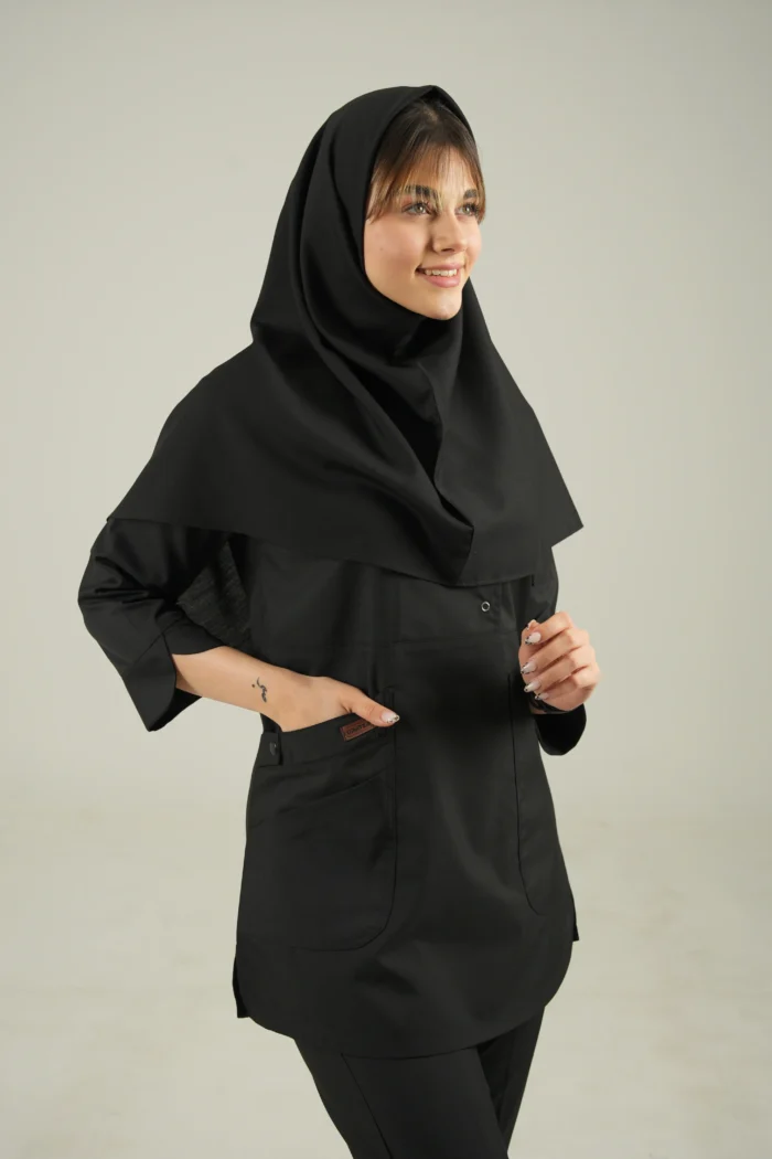 مقنعه نخی مشکی - Image 3
