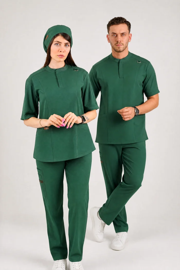 اسکراب پزشکی یقه دیپلمات اسپرت سبز یشمی - Image 1