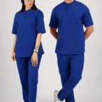 اسکراب پزشکی یقه دیپلمات اسپرت آبی کاربنی