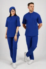 اسکراب پزشکی یقه دیپلمات اسپرت آبی کاربنی