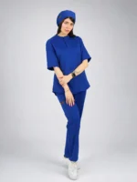 اسکراب پزشکی یقه دیپلمات اسپرت آبی کاربنی - Image 3