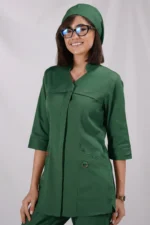 اسکراب زنانه کشی آستین سه ربع سبز یشمی
