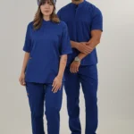 اسکراب پزشکی یقه دیپلمات اسپرت آبی کاربنی