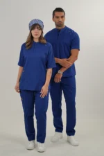 اسکراب پزشکی یقه دیپلمات اسپرت آبی کاربنی