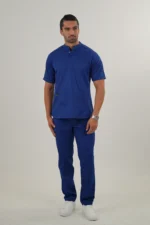 اسکراب پزشکی یقه دیپلمات اسپرت آبی کاربنی - Image 2