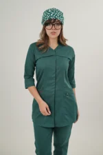 اسکراب پزشکی زنانه کشی آستین سه ربع سبز سلطنتی