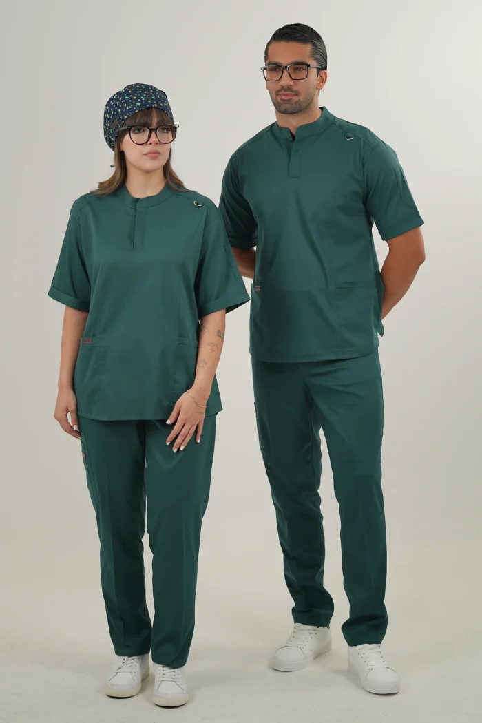 اسکراب پزشکی یقه دیپلمات اسپرت سبز سلطنتی - Image 1