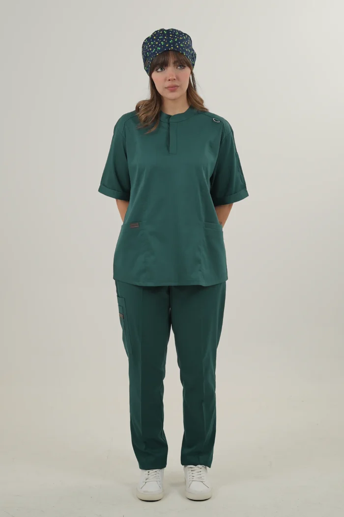 اسکراب پزشکی یقه دیپلمات اسپرت سبز سلطنتی - Image 2