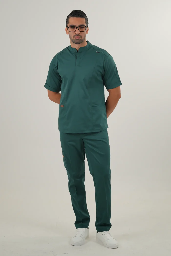 اسکراب پزشکی یقه دیپلمات اسپرت سبز سلطنتی - Image 3
