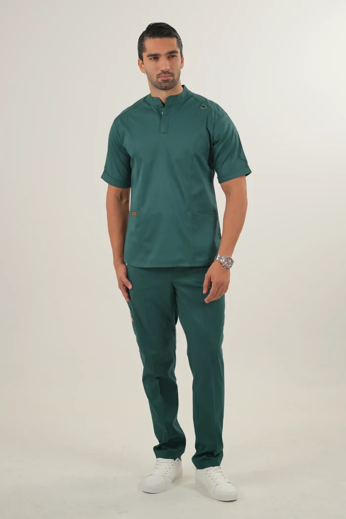 اسکراب پزشکی یقه دیپلمات اسپرت سبز سلطنتی - Image 6