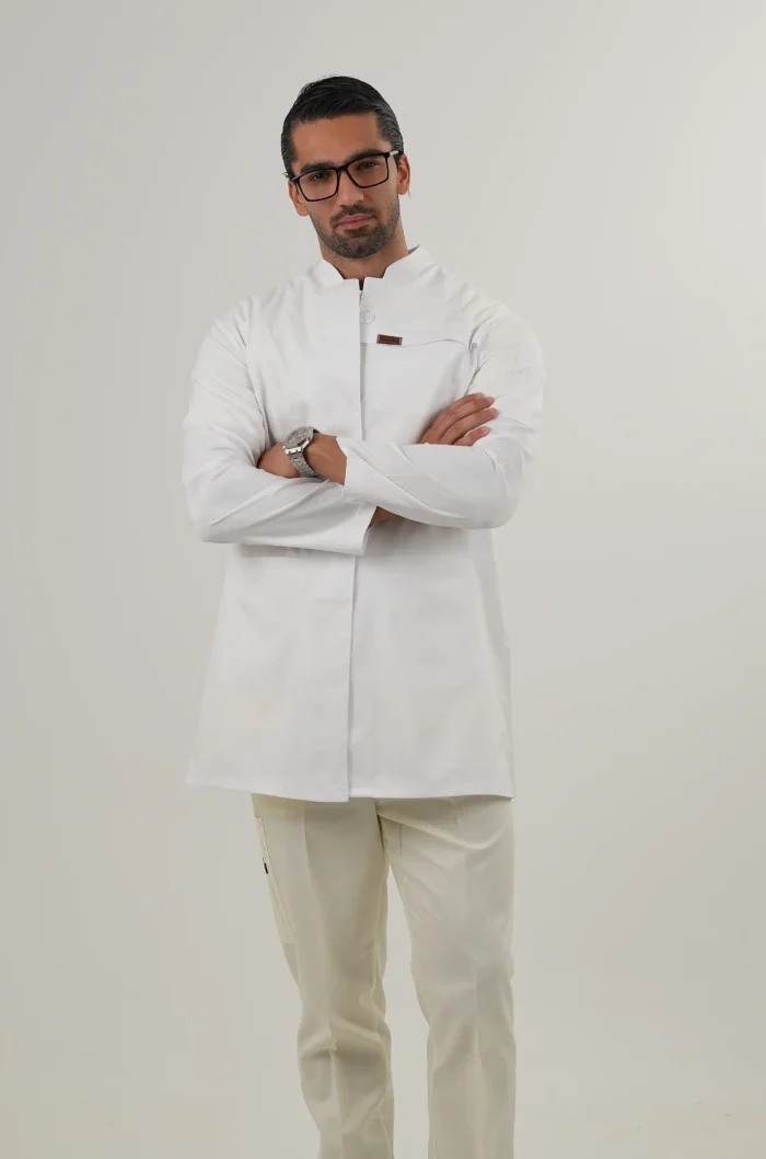 روپوش پزشکی مردانه یقه فرنچ - Image 3