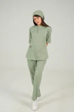 اسکراب پزشکی یقه دیپلمات اسپرت سبز ماچا - Image 2