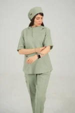 اسکراب پزشکی یقه دیپلمات اسپرت سبز ماچا - Image 5