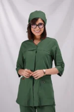اسکراب زنانه کشی آستین سه ربع سبز یشمی - Image 3