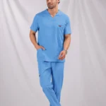 ست اسکراب یقه هفت آبی روشن