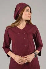 اسکراب زنانه آستین سه ربع زرشکی - Image 2