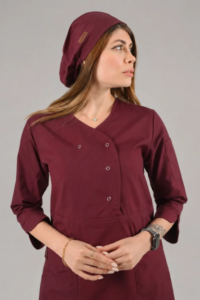 اسکراب زنانه آستین سه ربع زرشکی - Image 2
