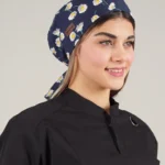 کلاه جراحی مدل ساده طرح بابونه سرمه ای کد A06