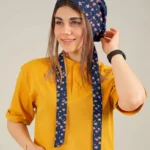 کلاه کراواتی طرح گل زمینه سرمه ای کد A31