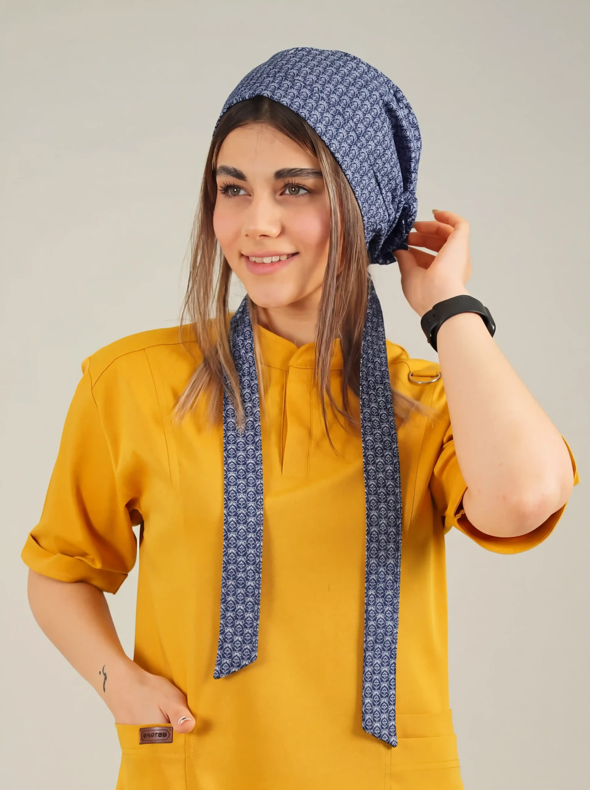 1000339825 کلاه جراحی کراواتی طرح دار کد A34 - Image 1