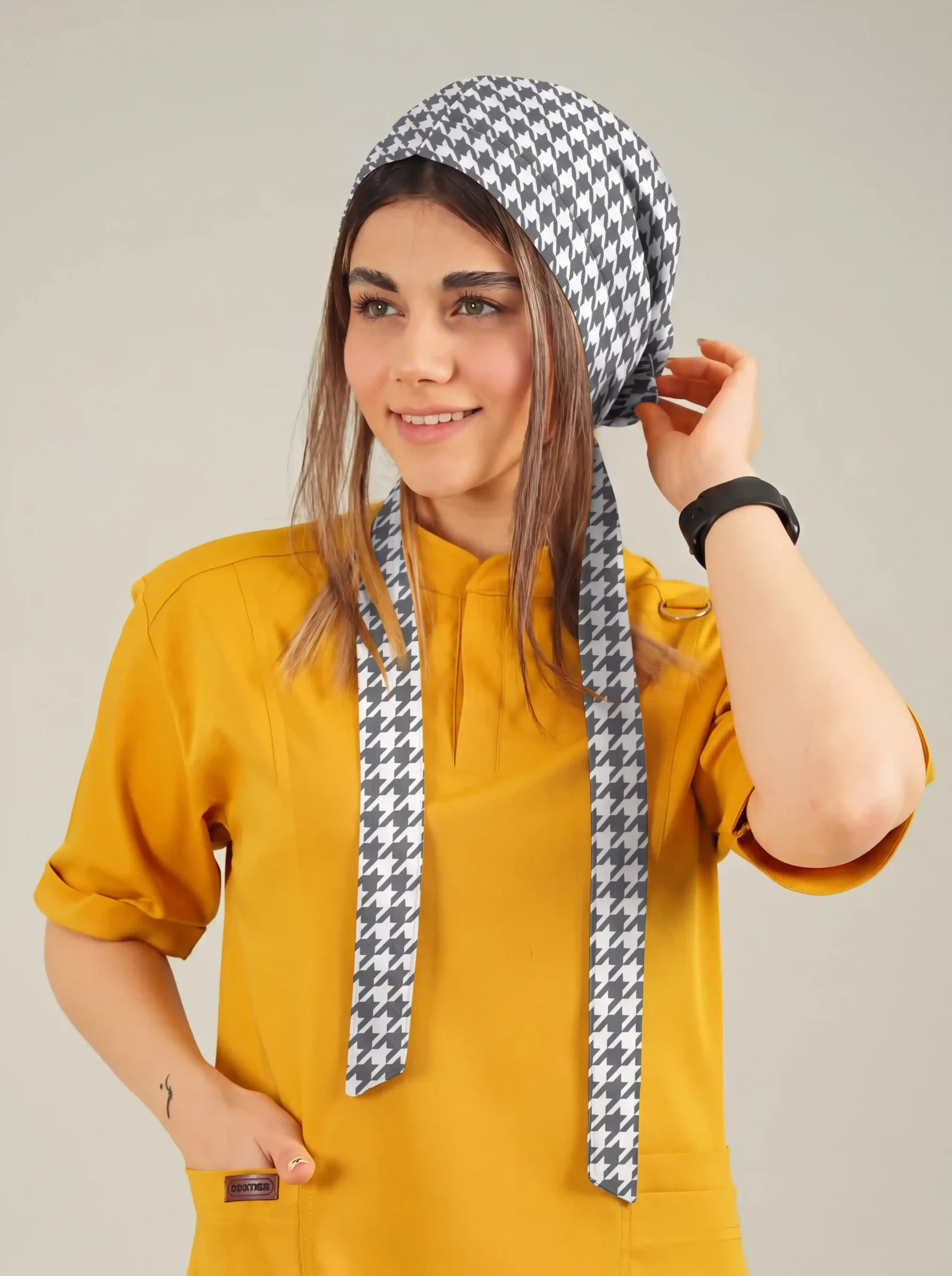 1000340190 کلاه کراواتی طوسی طرح پیچازی - Image 1