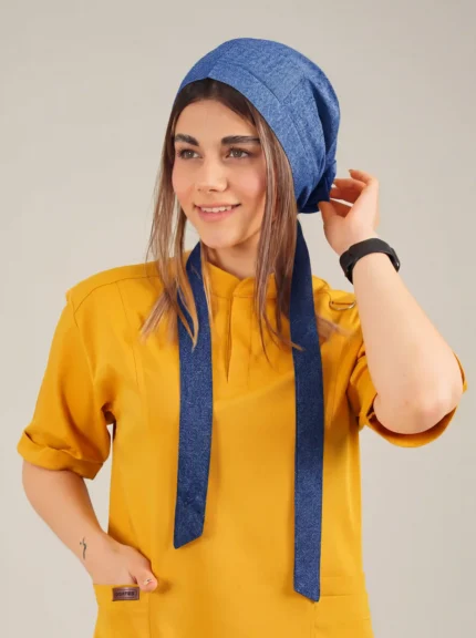 کلاه کراواتی جین کش آبی