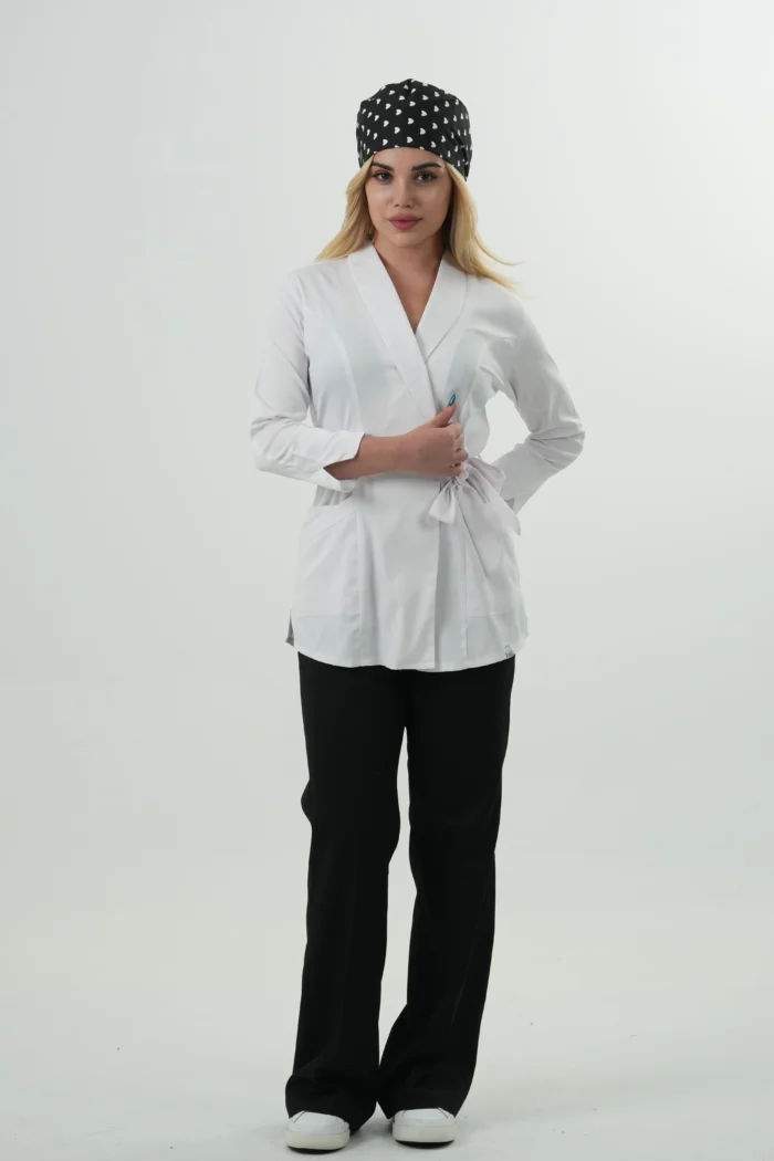 اسکراب پزشکی زنانه سفید آرشال (بدون شلوار) - Image 3