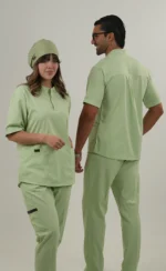 اسکراب پزشکی یقه دیپلمات اسپرت سبز ماچا - Image 4