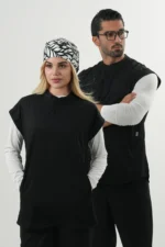 وست اسکراب پزشکی(اسکراب تاپ) یونیسکس مشکی