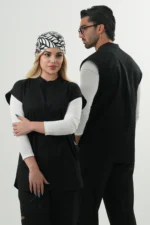 وست اسکراب پزشکی(اسکراب تاپ) یونیسکس مشکی